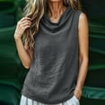thumbnail image 6 of cocolona Summer Linen Tank Tops for Women Cowl Neck Sleeveless Shirts Trendy Casual Tunic Solid Color Blouses, 6 of 6