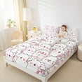 thumbnail image 4 of Castle Fairy Child Kids Teens Kawaii White Bear Twin Sheet Sets 3pcs,Cartoon Animal Polar Bear Twin Fitted Sheet Microfiber,Pink White Breathable Flat Sheet,Ultra Soft Home Decor, 4 of 7