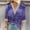 Purple, variant on Weiqiqre Summer Fashion Tops for Women Graphic Printed Lace V-Neck 3/4 Sleevet Casual T-shirt Blouse