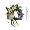 thumbnail image 4 of Up to 65 off!Yyuenw Artificial Easter Wreath for Front Door, Cross Easter Wreaths Hanging Easter Decorations Rustic Wreath Outside Flowers Spring Garland Door Sign for Home Wall Windows Porch Decor, 4 of 5