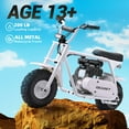 thumbnail image 6 of Sunderwell 99CC MB001 Gasoline Mini Dirt Bike,4-Stroke 18MPH Off Road Motorcycle, Weight Support Up to 200 LBS - White, 6 of 14
