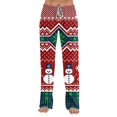 thumbnail image 5 of Lumtrix Christmas Pajama Pants For Women Oversized Funny Nordic Print Comfy Drawstring Holiday Sleepwear Red S, 5 of 6