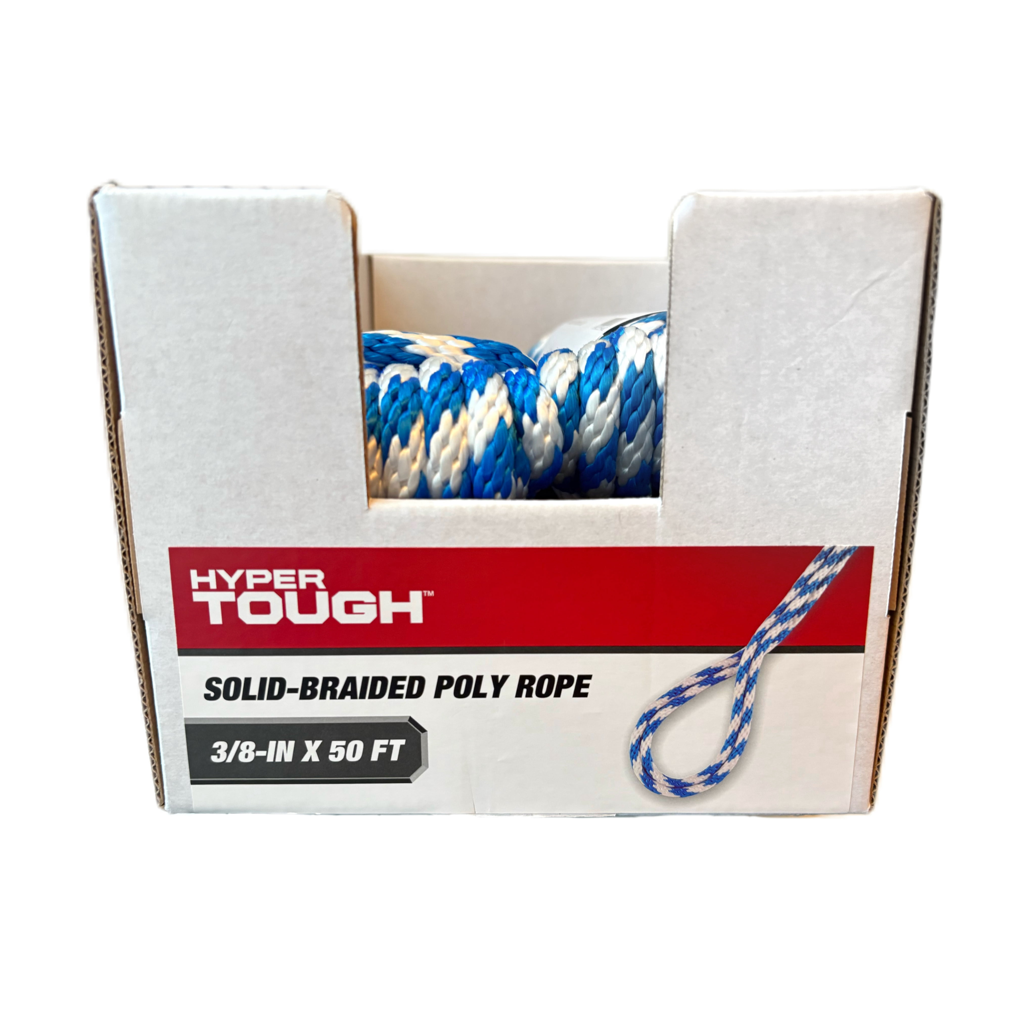 Hyper Tough Diameter 3/8 inch x 50 feet Polypropylene Solid-Braid Rope