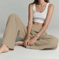 thumbnail image 6 of Linen Wide Leg Trousers Women 2026 Spring Summer Soft Palazoo Dressy Cotton Work Travel Fitness Womens Pants Khaki, 6 of 9