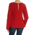 thumbnail image 3 of KENSIE $69 Womens New 1169 Red Slitted Bell Sleeve Crew Neck Casual Top M B+B, 3 of 3