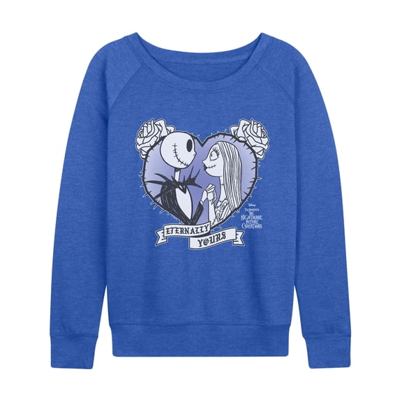 The Nightmare Before Christmas - Jack Sally Heart Rose - Women's French Terry Long Sleeve Pullover
