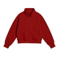 thumbnail image 4 of luawuai Girls Full Zip Sweatshirt Jacket with Pockets, Red, Size 13-14 Years, 4 of 6