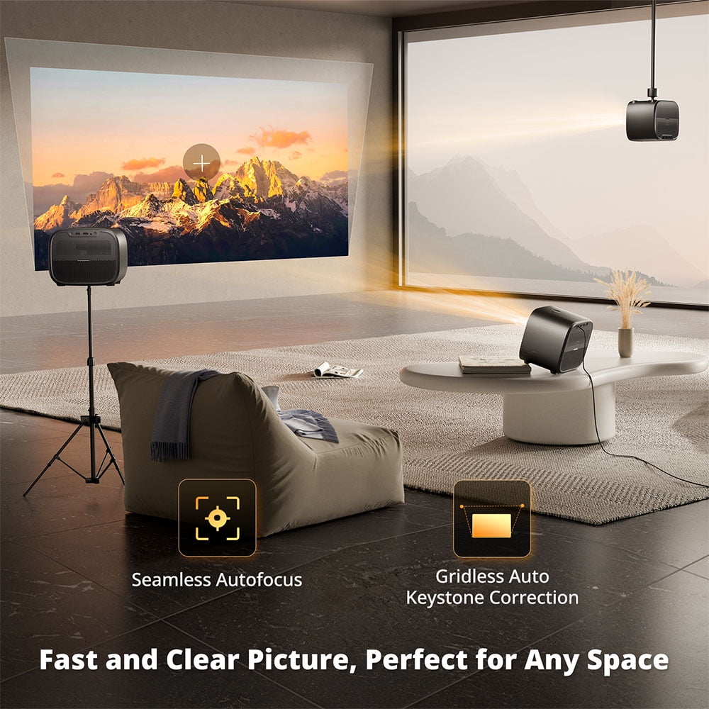 ETOE E3 Pro Google TV Smart Projector, 1080P FHD Home Theater Projector with 600 ANSI Lumens, 20W Audio, Auto Focus & Auto Keystone, Bluetooth WiFi, 4K Decoding, Black