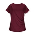 thumbnail image 3 of CHGBMOK Womens Tops Summer T-Shirts Short Sleeve Tunic Buttons Tops Dressy Casual Business Blouses, 3 of 6
