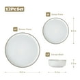 thumbnail image 3 of Famiware Nature 12-Piece Dinnerware Sets, Stoneware Dish Set, Snowy White, 3 of 6