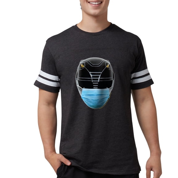 CafePress - Power Rangers Black Ranger Men's Football T Shirt - Mens Football Shirt