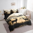 thumbnail image 3 of Manfei Jungle Animal Deer Twin Bedding Sets 7-Piece,Rustic Farmhouse Cabin Bedding Comforter Set,Tropical Plant Tree Sheet Sets For Children,Microfiber Bedroom Decor,Reversible, 3 of 8