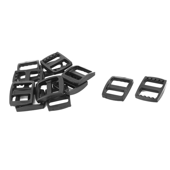 Travel Plastic Adjustable Backpack tri Buckle Black 15mm Strap Width 12pcs
