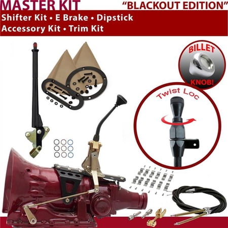 American Shifter C6 Shifter Kit Black 8 in. E Brake Cable Clamp Trim Kit Dipstick for ED256