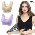 thumbnail image 2 of Cheers Chic Women Front Cross Side Button Lace Wireless Push Up Bra Brassiere Underwear, 2 of 2
