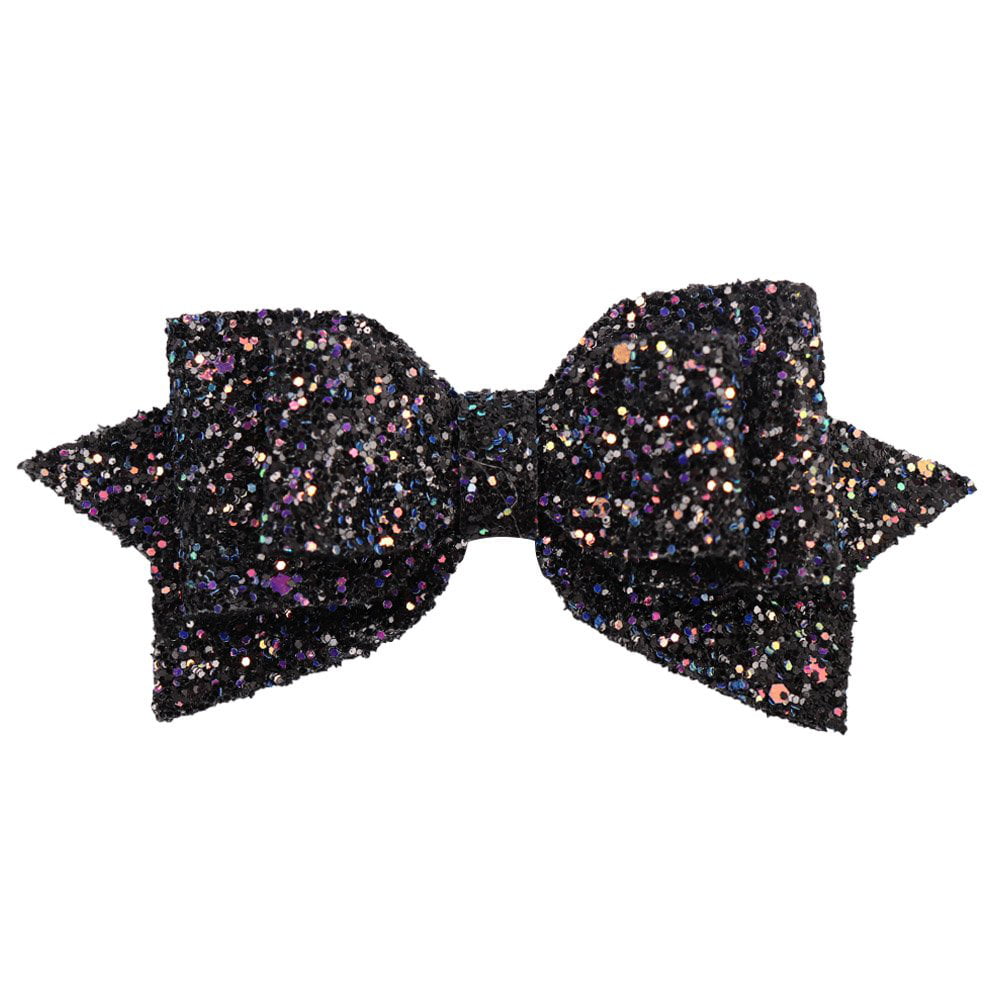 12Lot Girls 5 Inch Large Big Bling Sparkly Sequin Glitter Hair Bows with Clips 
