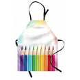 thumbnail image 1 of Science Apron, Digital Drawing Illustration of Realistic Colorful Pencils on Pastel Tone Backdrop, Unisex Kitchen Bib with Adjustable Neck for Cooking Gardening, Adult Size, Multicolor, by Ambesonne, 1 of 4