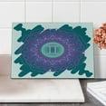 thumbnail image 2 of Zodiac Gemini Cutting Board, Doodle Style Mandala Round Pattern with Cosmic Sign and Scribble, Decorative Tempered Glass Cutting and Serving Board, Small Size, Teal Pink and Green, by Ambesonne, 2 of 5
