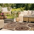 thumbnail image 2 of Liora Manne Marina Circles Indoor Outdoor Area Rug Brown 5x7 Power Loomed Polypropylene, 2 of 5