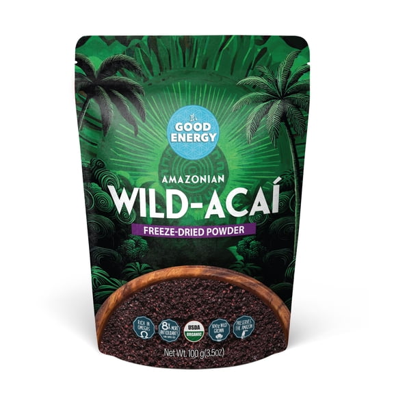It’s Good Energy Organic Amazonian Wild Acaí Powder | Freeze-Dried | 8x More Antioxidants, Rich in Omega 3-6-9 | Non-GMO, Gluten-Free, Keto | No Sugar | Great for Smoothies & Drinks