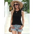 thumbnail image 6 of Women's Sleeveless Tank Tops T-Shirts Loose Crew Neck Basic Blouses Tunic for Casual Summer Black M, 6 of 10