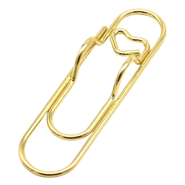 Porte-stylo Trombone en Forme de Cœur Clip en Métal pour Carnet Organisateur de Crayons Clip en Métal Robuste Clips en Acier Inoxydable Durable et Réutilisable pour Bureau École Maison Pâques Artisanat Rangement
