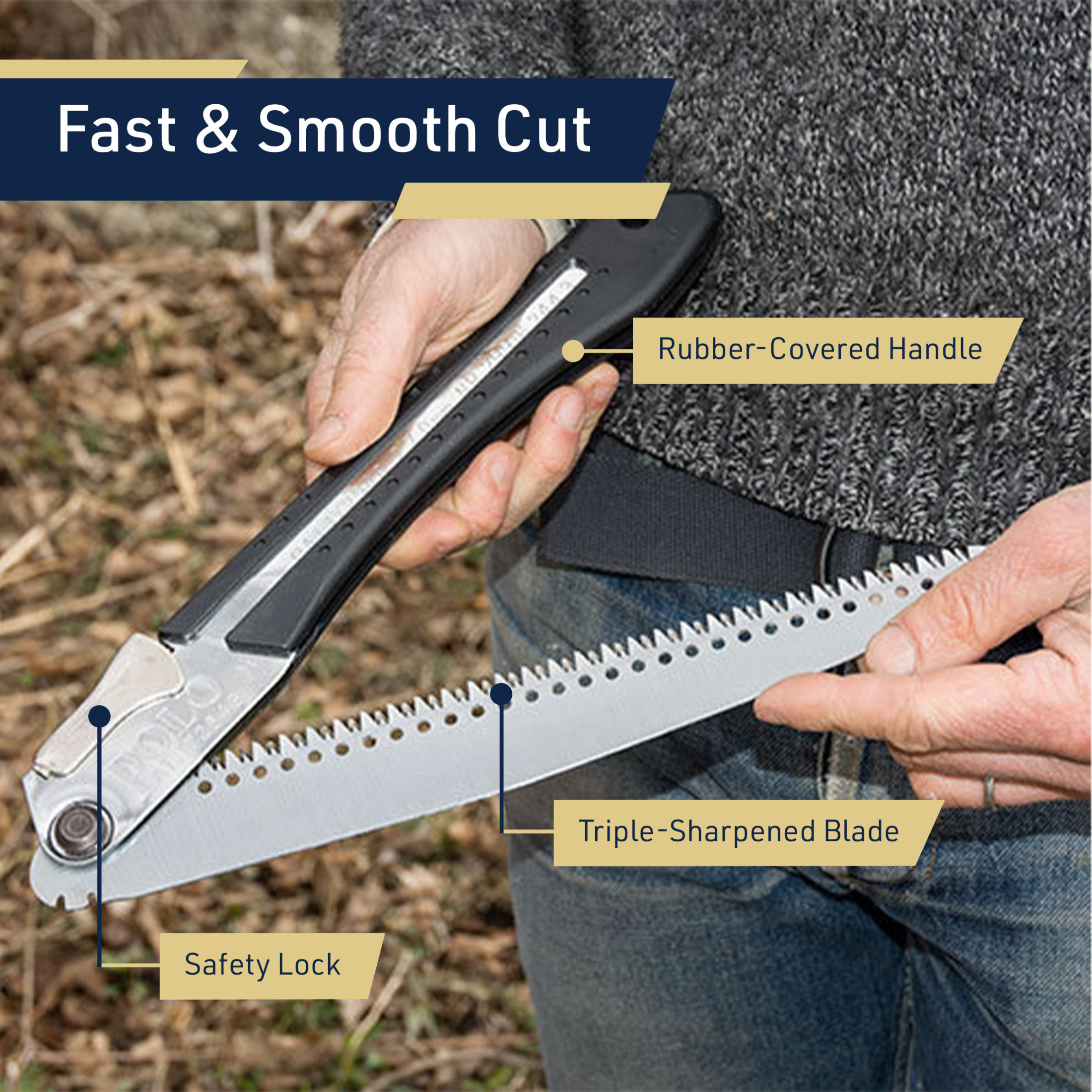 Kings County Tools 10” Folding Hand Saw for Wood Cutting and Tree Pruning