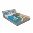 thumbnail image 3 of Landscape Bedding Set with Sheet & Covers, Ocean View Tranquil Beach Cabo De Gata Spain Coastal Photo Scenic Summer Scenery, Printed Bedroom Decor 2 Shams, 4 Sizes, Blue Brown, by Ambesonne, 3 of 3