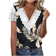 thumbnail image 4 of Camiseta con Cuello en V Gibobby Encaje Floral Estampado Mujer Manga Corta, 4 of 4