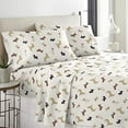 thumbnail image 2 of Pointehaven Flannel 170 GSM Sheet Set,King Winter Dogs, 2 of 9