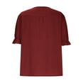 thumbnail image 5 of Mittory Womens Dressy Casual Tops Puff Sleeve Work Blouses Pleated V Neck T Shirts, 5 of 8