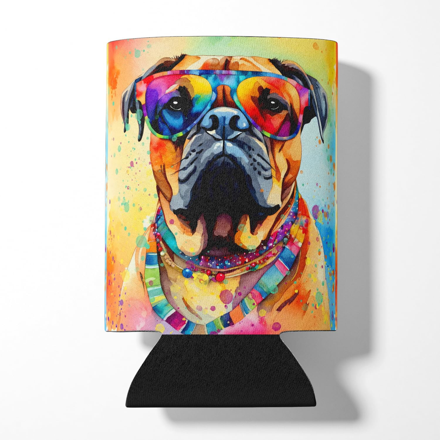 Golden Retriever Hippie Dawg Can or Bottle Hugger 3 in x 5 in