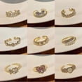 thumbnail image 3 of Anillo de perlas de circón para mujer, estilo retro, nicho, luz, lujo, anillo abierto, joyería de mano, 3 of 6