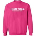 thumbnail image 2 of OXI Crewneck Sweatshirt - I Hate Pizza Said No One Ever, Basic Casual Sweatshirts for Men's and Women Fleece Sweatshirt Long Sleeve - Heliconia Large, 2 of 2