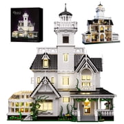 Magic House Building Blocks Set with LED Light,Owens House Model Toys Creator Architecture Horror House Blocks Home Office Decor Gift for Adults (1877PCS)