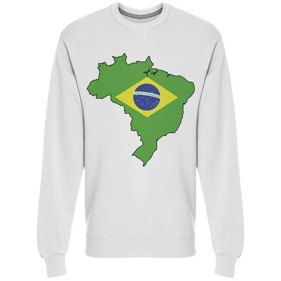 Brazil Map Sweatshirt Men -Image by Shutterstock, Male XX-Large
