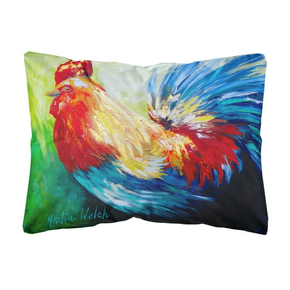 Carolines Treasures MW1085PW1216 Bird - Rooster Chief Big Feathers   Canvas Fabric Decorative Pillow 12H x16W multicolor