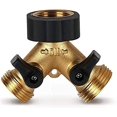 thumbnail image 1 of Hongchun 2-Way Tap Splitter Y-Distributor for Garden Hose, 3/4 Inch Water Splitter for 2 Device Connection, Brass, 1 of 5