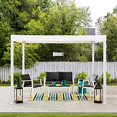 thumbnail image 1 of Sunjoy Pergola moderne en acier 10 x 10 pi avec auvent , blanc, 1 of 10