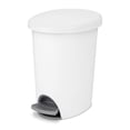 thumbnail image 2 of (2 pack) Sterilite Small Bathroom Trash Can, 2.6 Gallon Plastic Garbage Bucket Bin with Step Lid, White, 2 of 10