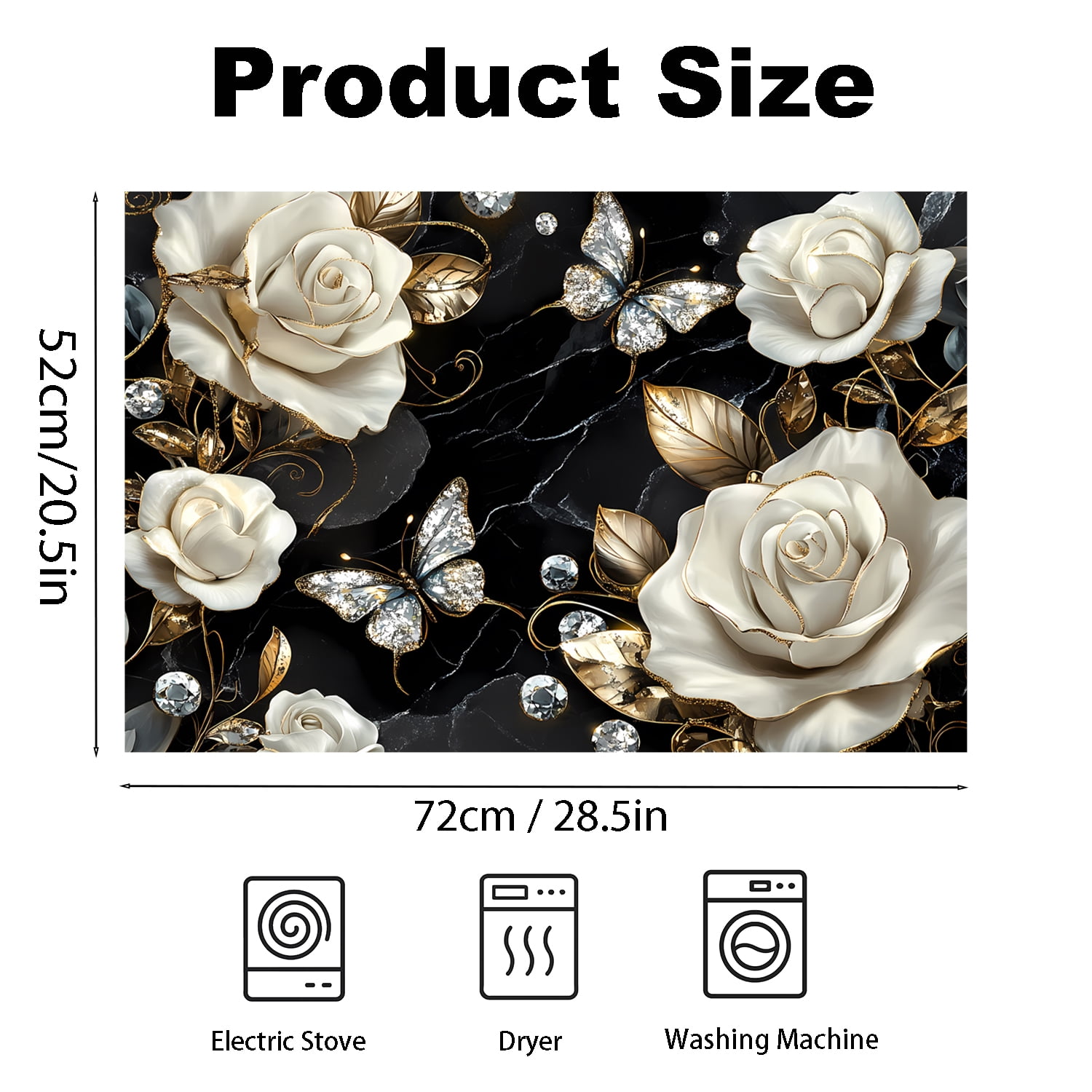 Stove Top Cover Glass Cooktop Heat Resistant Cover,Ceramic Stove Top Covers Mat Prevents Scratching Stoves/Counter/Washer Protector, 28x20 in
