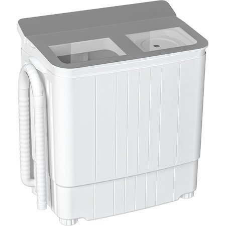 Portable Washing Machine, 17.6 lbs Mini Small Laundry Washer Combo with Spin Dryer, Compact Twin Tub Washer Machine for Apartments, Dorm, Rv, Camping, Gray