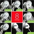 thumbnail image 3 of High Pressure 8-mode Handheld Shower Head - Anti-clog Nozzles, Built-in Power Wash to Clean Tub, Tile & Pets, Extra Long 6 ft. Stainless Steel Hose, Wall & Overhead Brackets - 1.8 GPM, 3 of 5