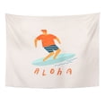 thumbnail image 1 of ZEALGNED Aloha Surfer on Surfboard Catching Waves in Ocean Beach Wall Art Hanging Tapestry Home Decor for Living Room Bedroom Dorm 60x80 inch, 1 of 2