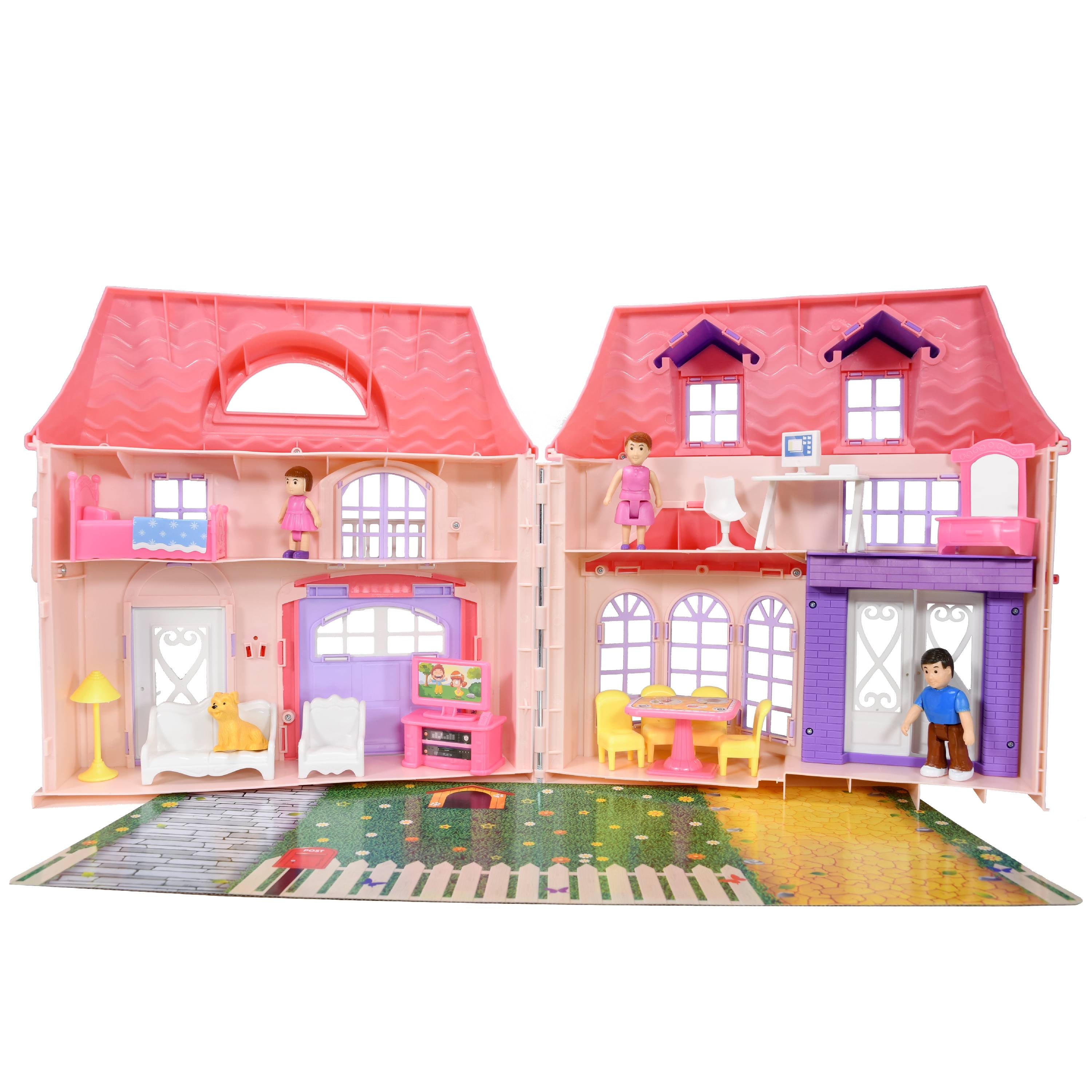 Boley Play Pretend Doll House Toy Free Shipping 21 pc collapsible dollhouse.. 