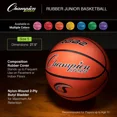 thumbnail image 6 of Champion Sports Size 5 Red Rubber Junior Basketball for Indoor and Outdoor Use, 6 of 8