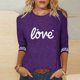thumbnail image 1 of Xuyuer Abstract Print 3/4 Sleeve Loose Tee - Women's Casual Round Neck 3/4 Sleeve Top for Weekend Farmers Market Visits, Creative Studio Outings, and Relaxed Artistic Daily Wear, 1 of 5