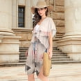 thumbnail image 3 of Beach Vacation Clothes Kimono Cardigan Loose Swimsuit Cover Up for Women Cherry Blossoms and Mountains L, 3 of 6
