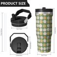 thumbnail image 4 of Modern 30oz Handheld Travel Tumbler with Handle – Double Wall Stainless Steel Insulated Cup, Flip Straw Lid, Leak-Proof & BPA-Free for Hot and Cold Drinks – Durable Coffee & Juice Mug White, 4 of 7