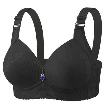 Gnurob Saving Plus Size Push Up Bra for Women Hide Back Fat Bralettes Smoothing Bra Seamless No Underwire Bralette T-Shirt Underwear Deals Black 44